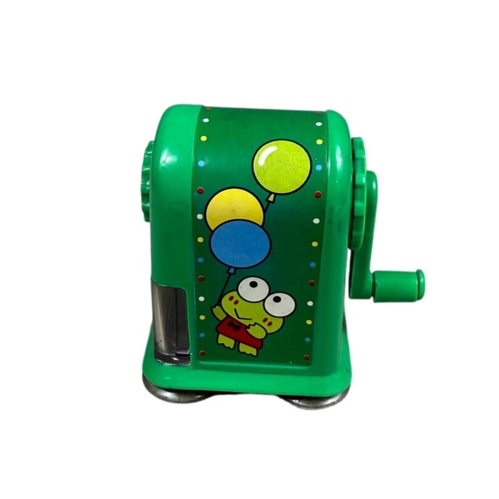Vtg 90s Sanrio Keroppi Frog Green Plastic Pencil Sharpener Hello Kitty Friend